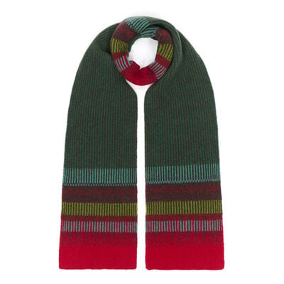 Red and green wool scarf